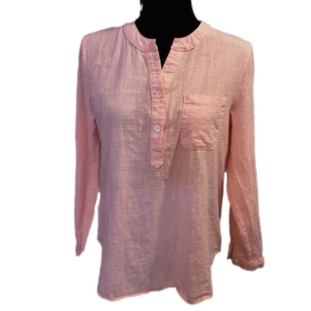 Cotton Top Gauzy Boho Soft Peach size M
